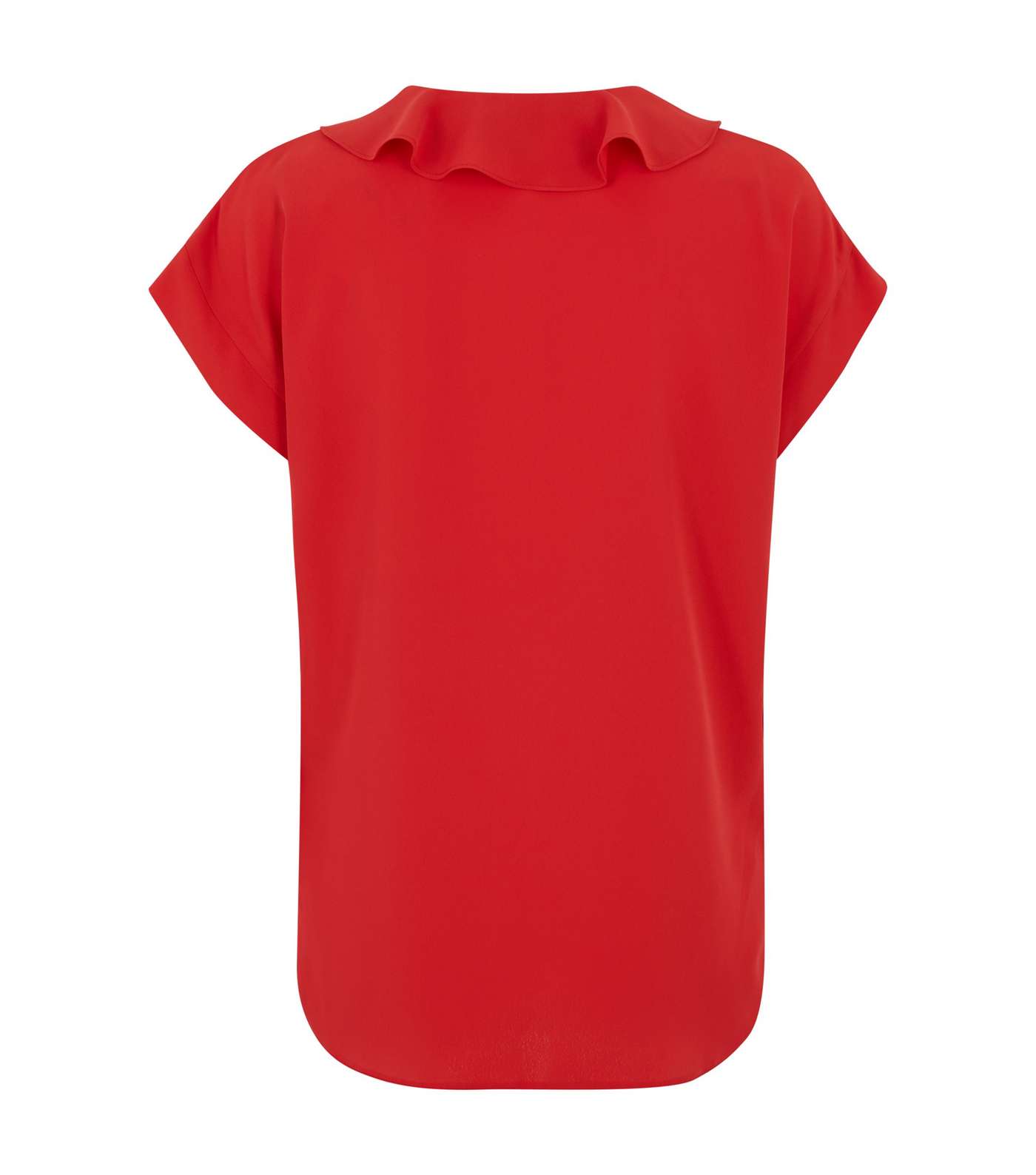 Red Ruffle Short Sleeve Blouse Image 2