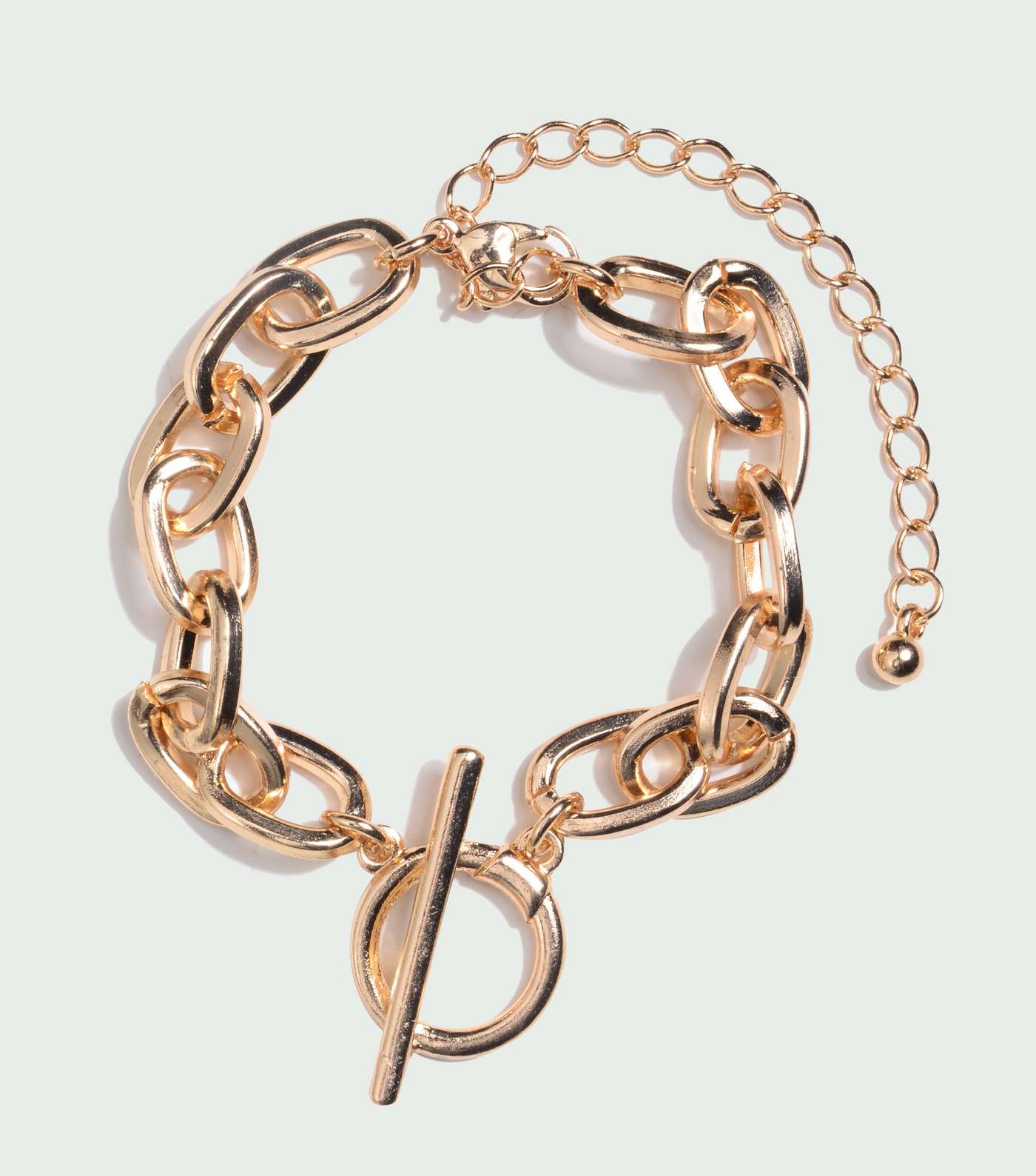 Gold Chunky Chain T-Bar Bracelet
