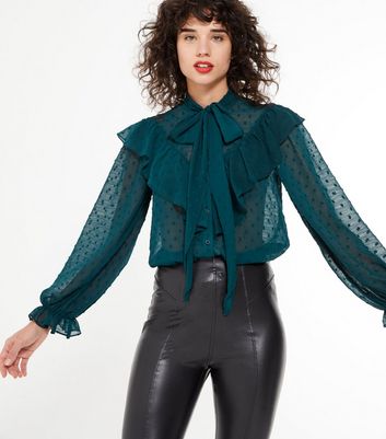 Dark green cheap chiffon blouse