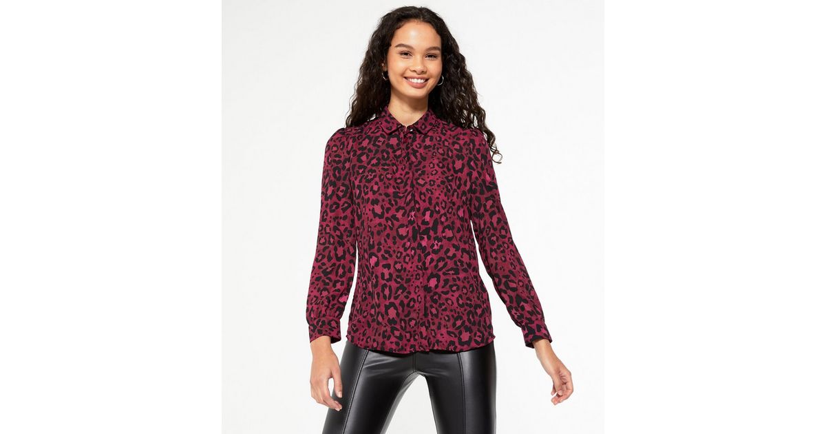 red leopard print blouse uk