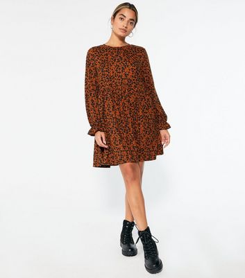 rust smock dress