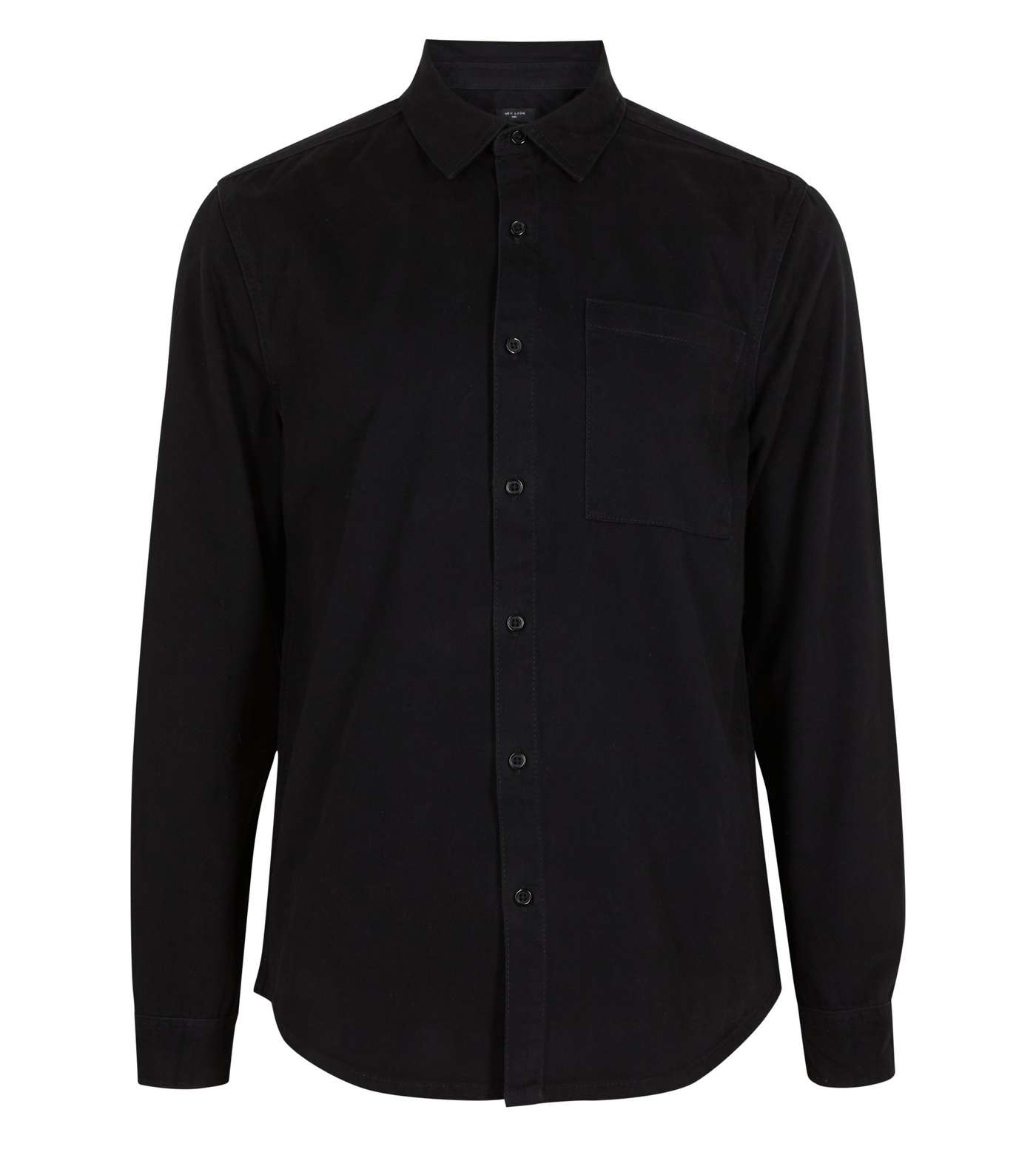 Black Twill Collared Long Sleeve Shirt Image 5