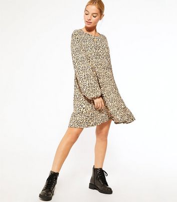 new look leopard smock dress