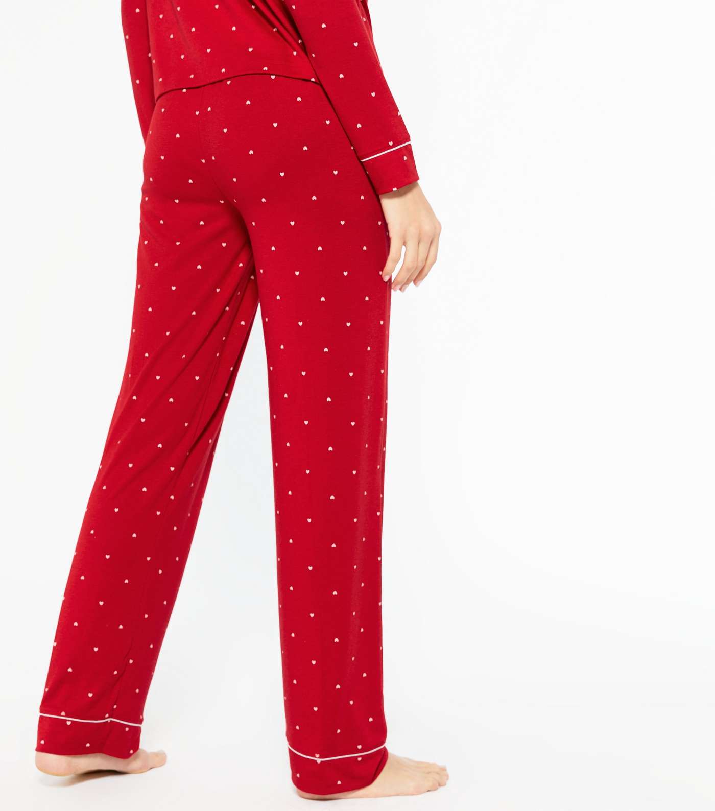 Red Heart Revere Collar Shirt Pyjama Set Image 4