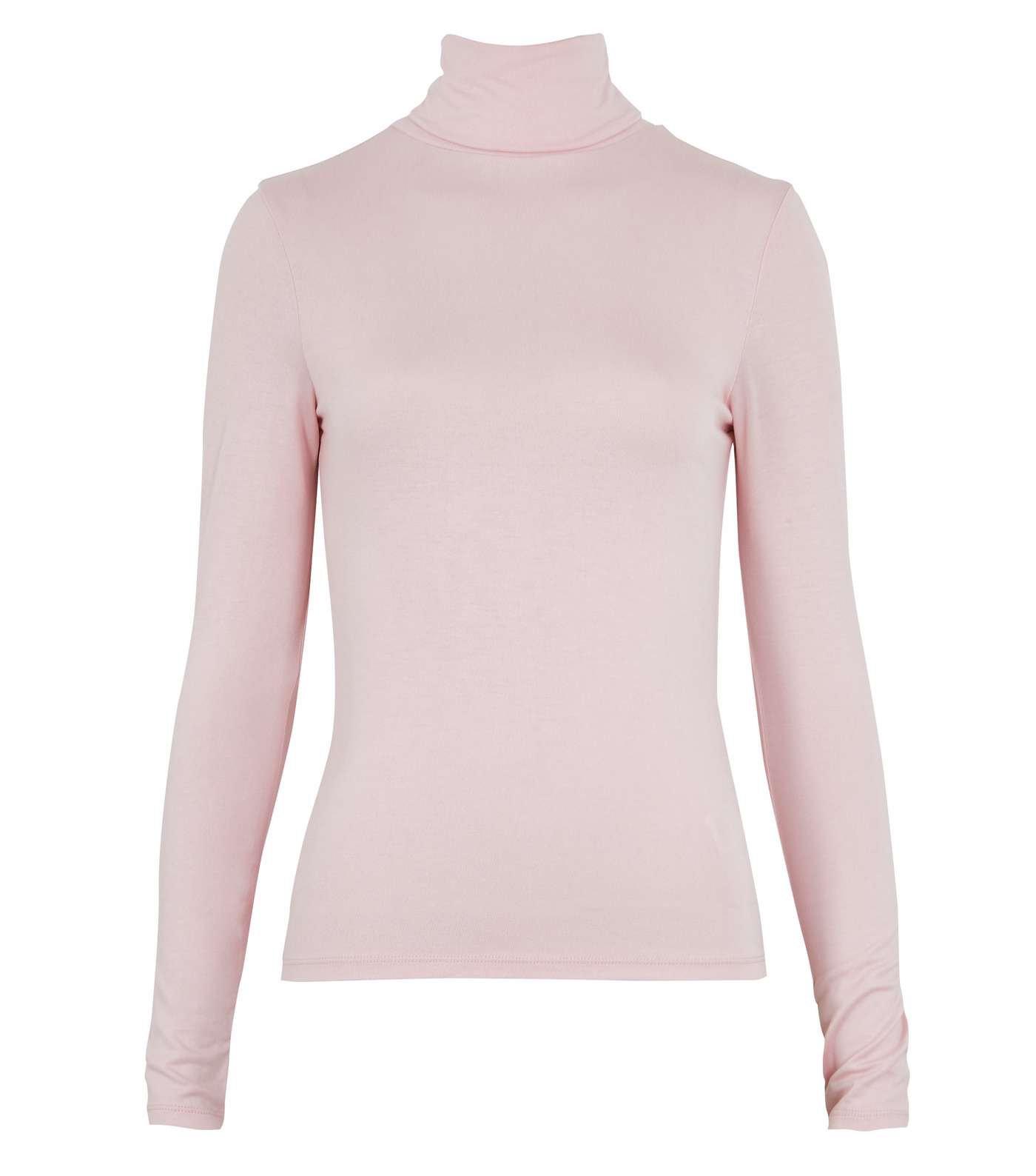 Petite Pale Pink Jersey Roll Neck Top  Image 5