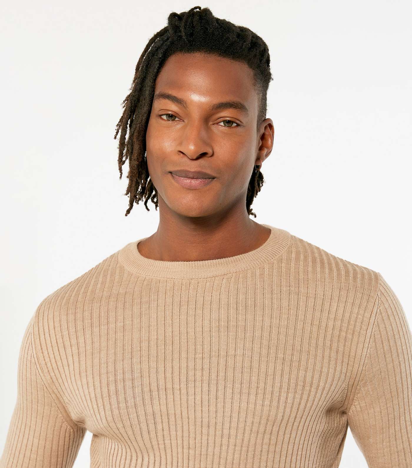 Camel Muscle Fit Crew Neck Jumper Image 3