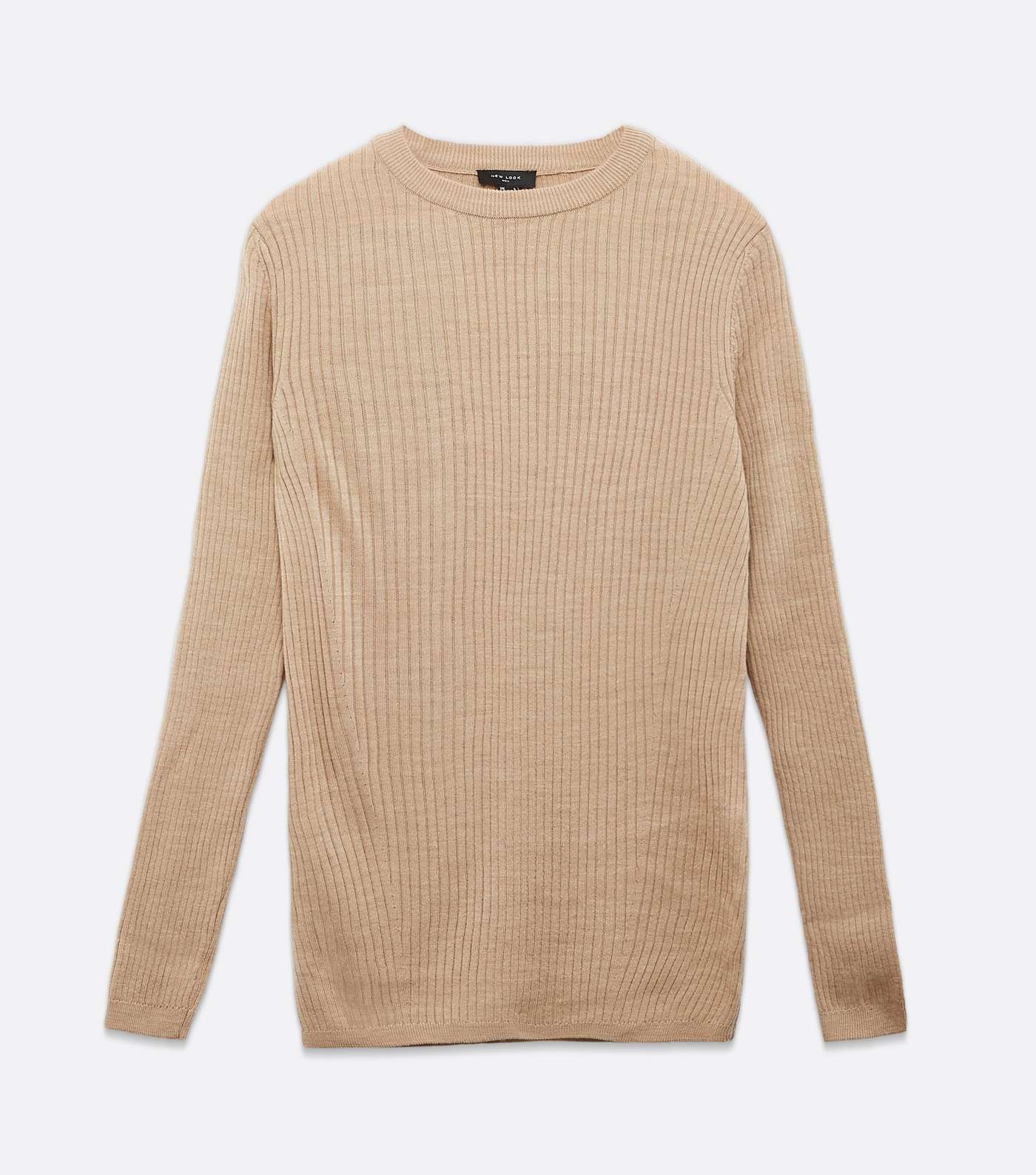 Camel Muscle Fit Crew Neck Jumper Image 5