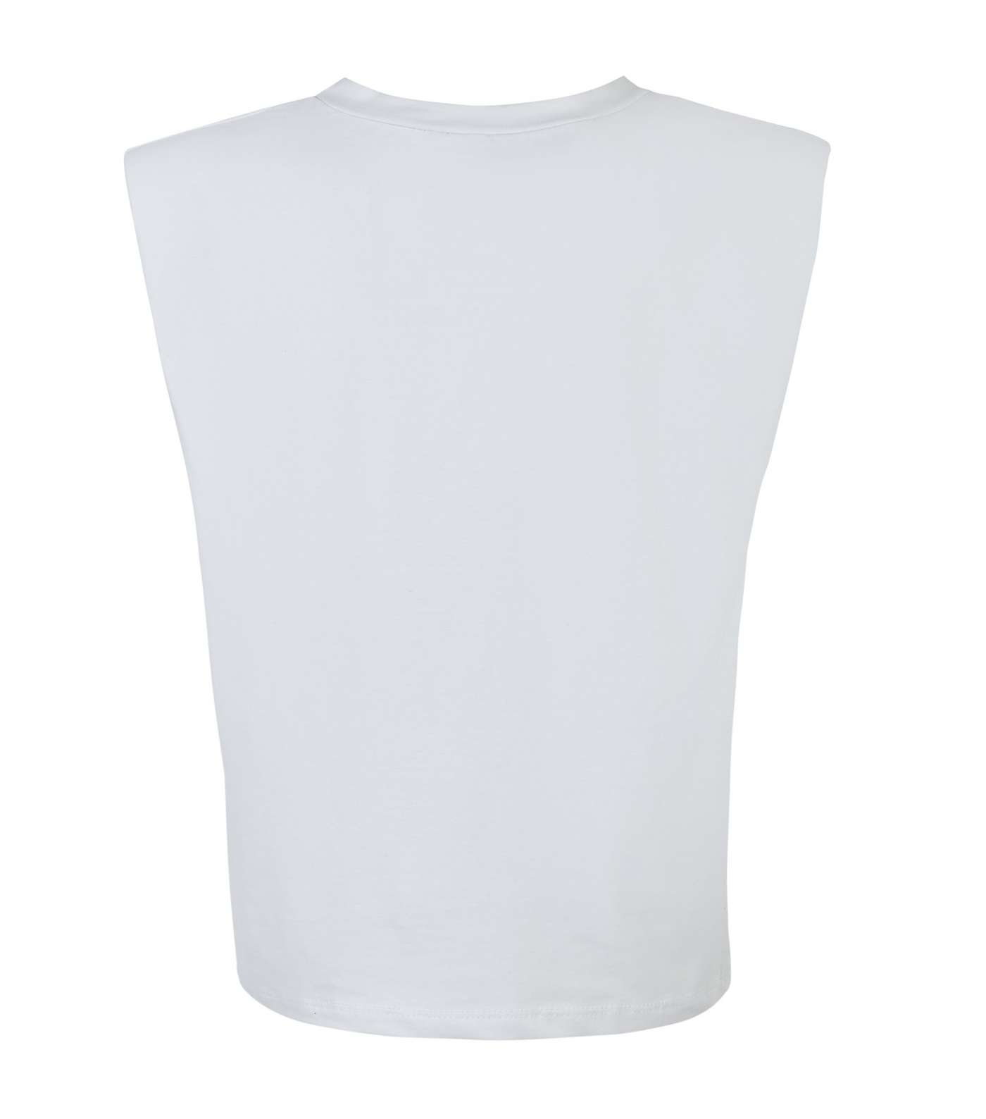 Cameo Rose White Shoulder Pad Sleeveless T-Shirt  Image 2