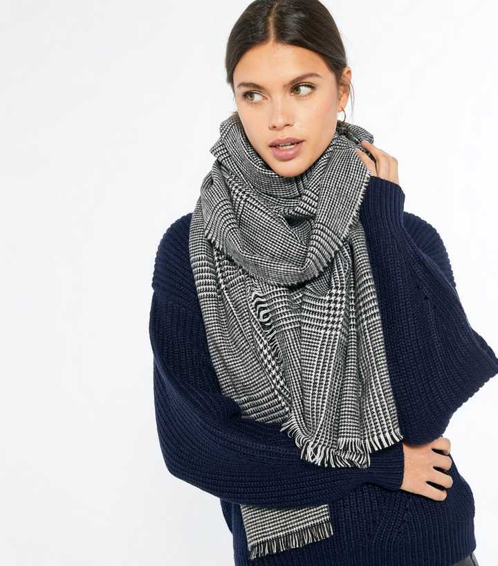 Dogtooth Scarf New Look Black Scarf Black Check Scarf
