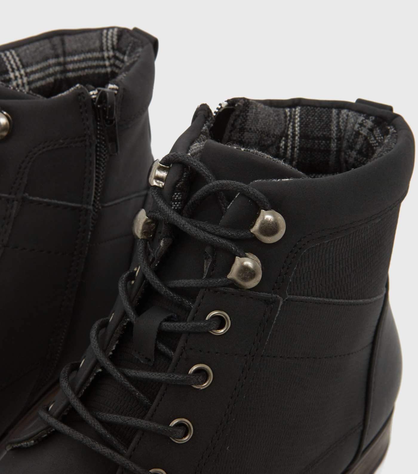 Black Lace Up Military Boots Image 3