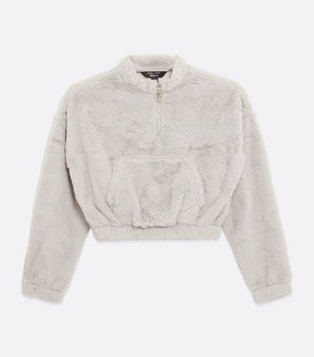 Faux fur half on sale zip