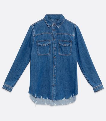 ripped denim shirt womens