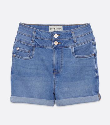 Image of Bright Blue Denim 'Lift & Shape' Shorts New Look