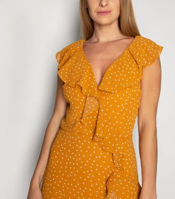 mustard spot dress