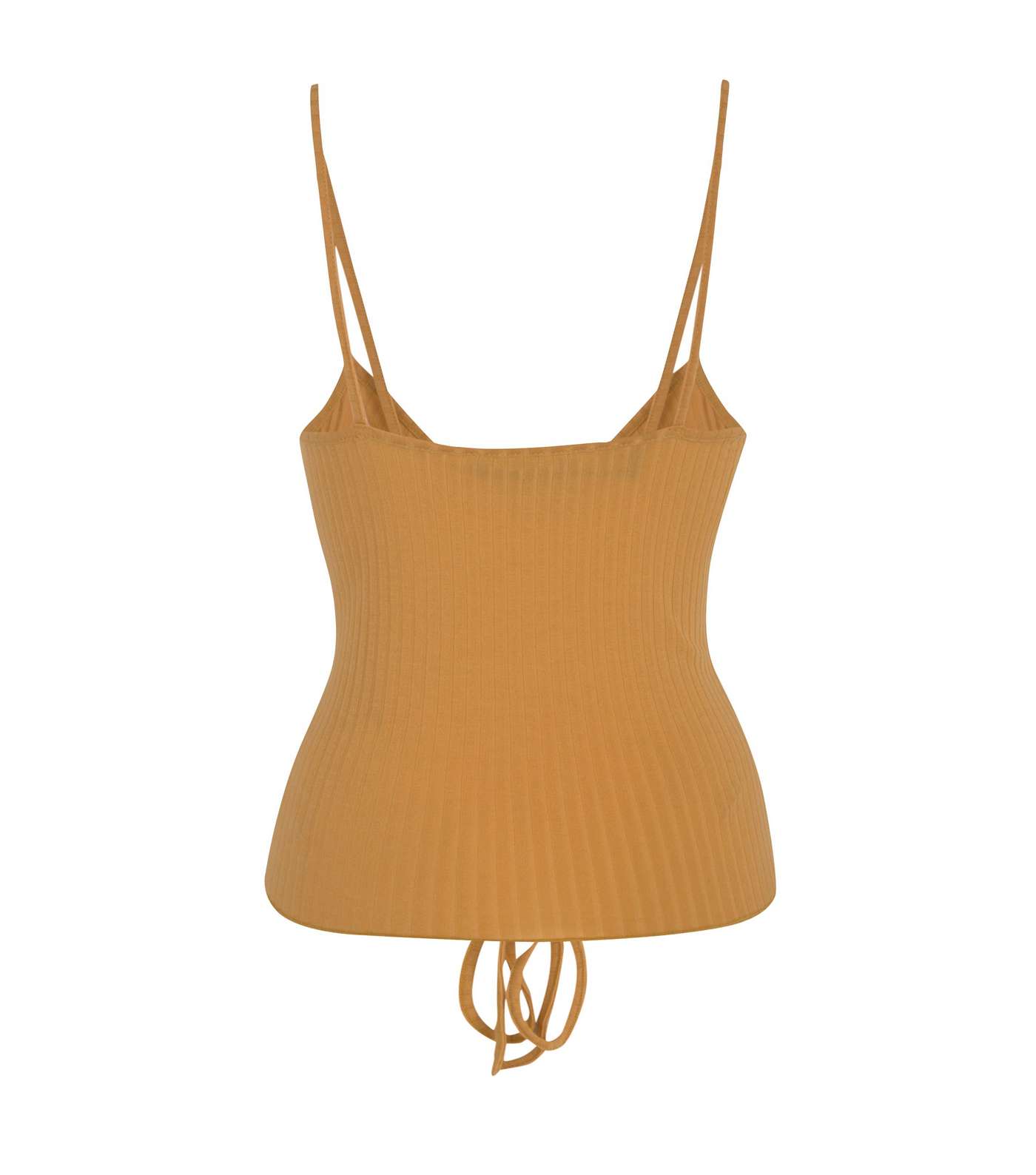 Yellow Ribbed Ruched Front Cami  Image 2