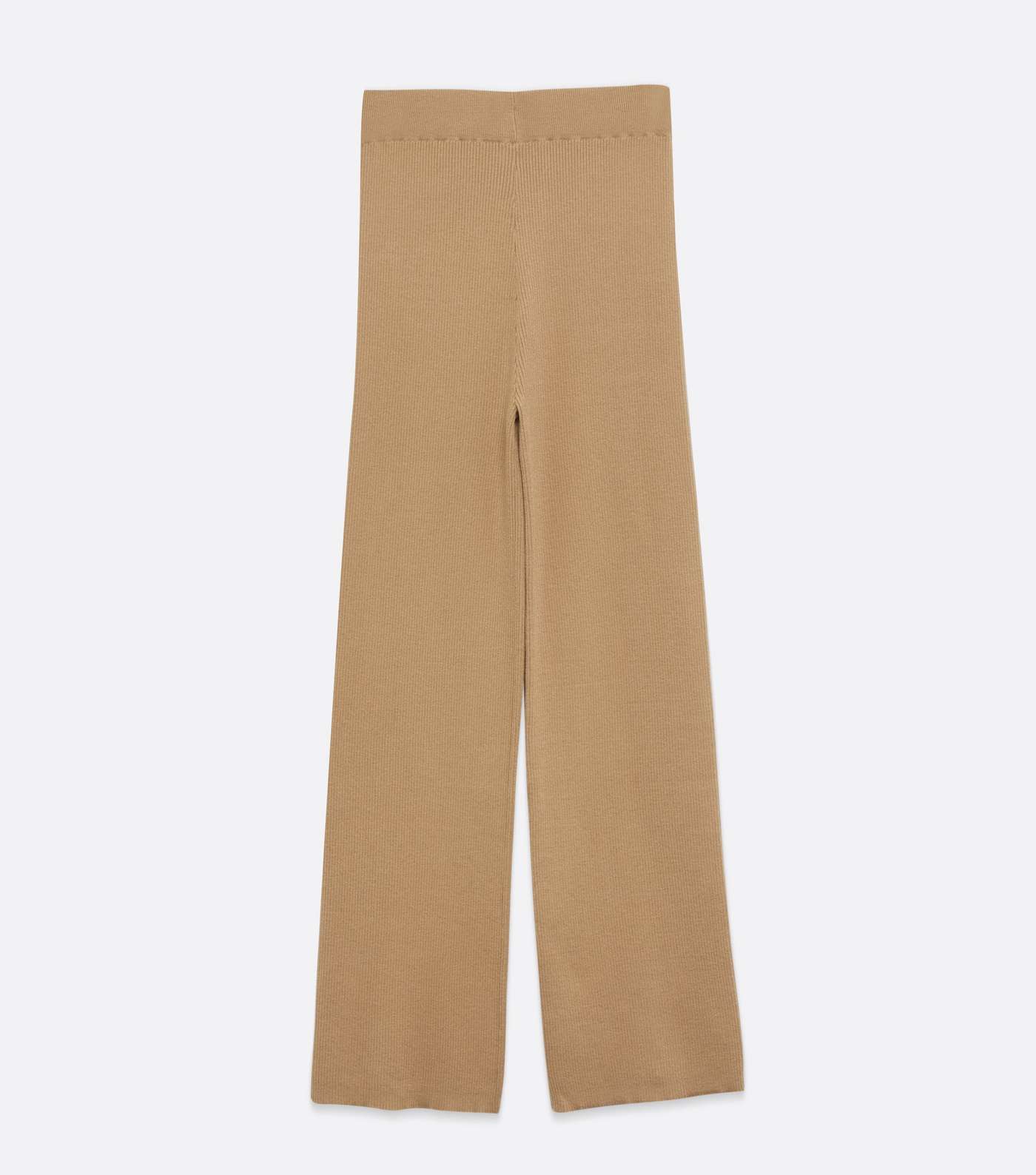 Maternity Camel Ribbed Wide Leg Trousers Image 5
