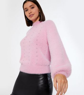 New look outlet pink fluffy cardigan