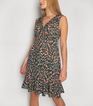 new look animal print wrap dress
