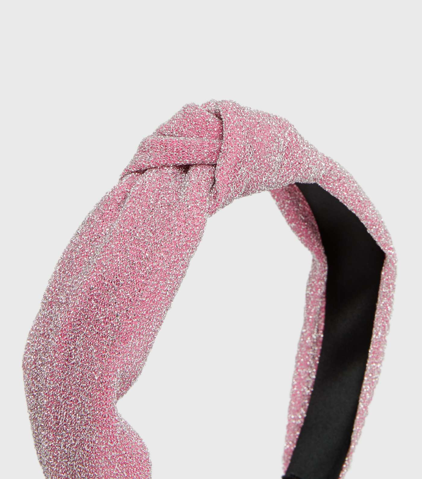 Girls Mid Pink Glitter Knot Headband Image 3