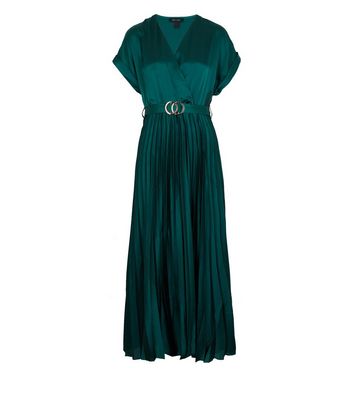 Satin belted best sale wrap maxi dress