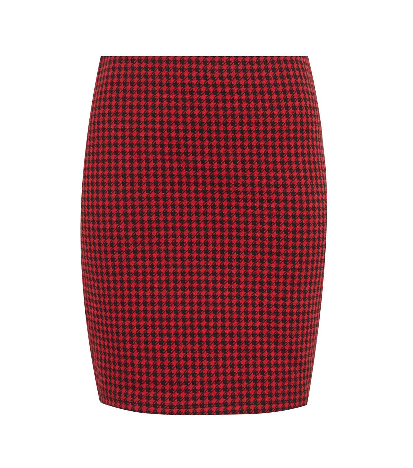 Red Jacquard Check Mini Tube Skirt
