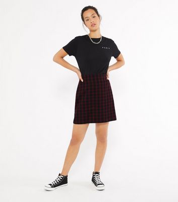 Image of Black Check Mini Skirt New Look