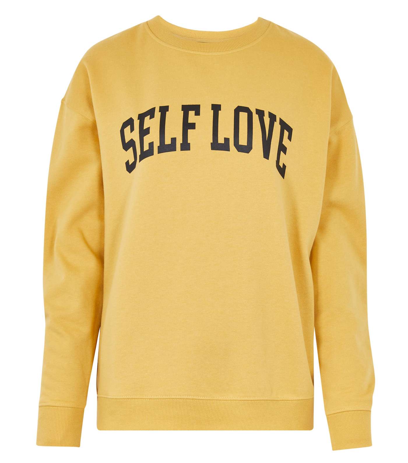 Mustard Self Love Slogan Jersey Sweatshirt Image 5