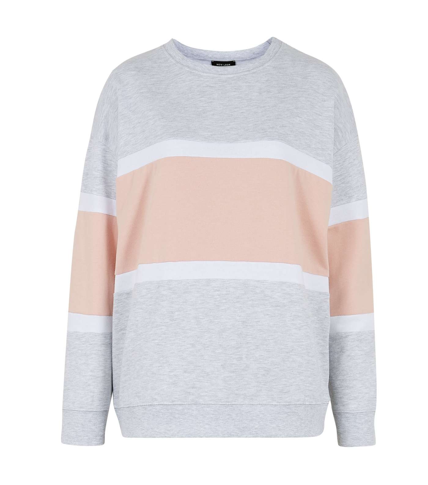 Pink Colour Block Jersey Sweatshirt Image 5