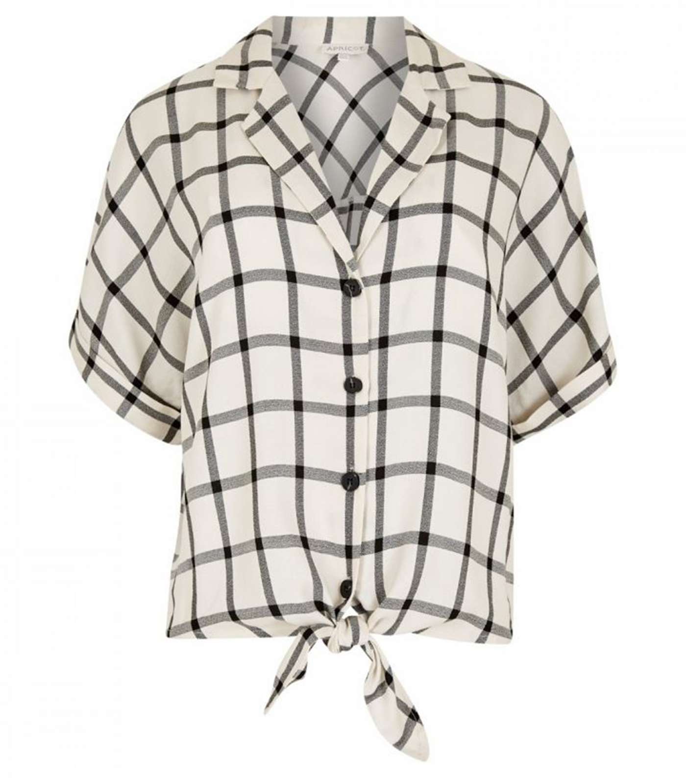 Apricot White Check Knot Front Shirt  Image 4