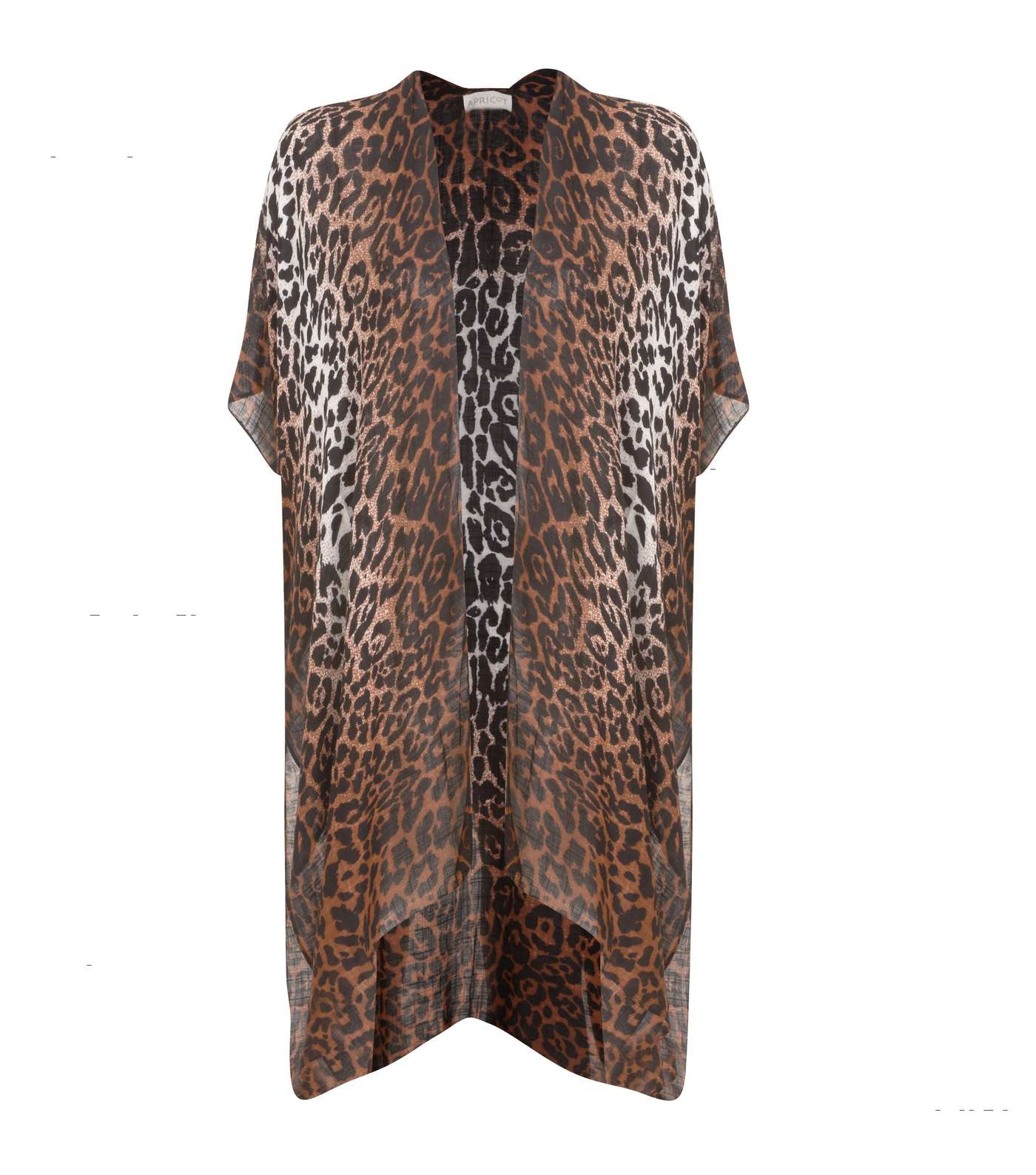 Apricot Brown Ombré Leopard Print Kimono  Image 5