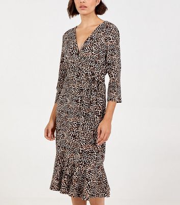 blue vanilla red leopard print dress