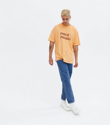 orange crew neck t shirt