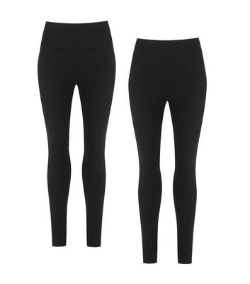 Click to view product details and reviews for Tall 2 Pack Black Jersey Leggings New Look.