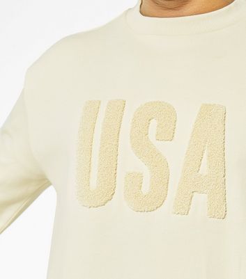 Cream USA Bouclé Logo Sweatshirt | New Look