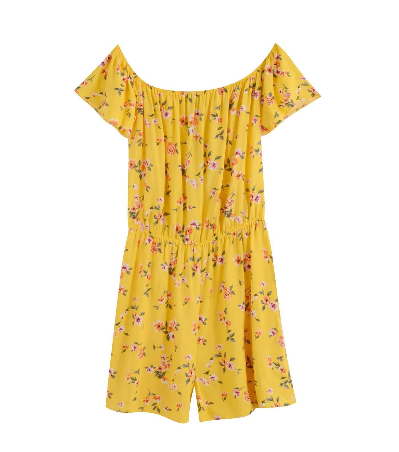 Girls Yellow Floral Bardot Playsuit