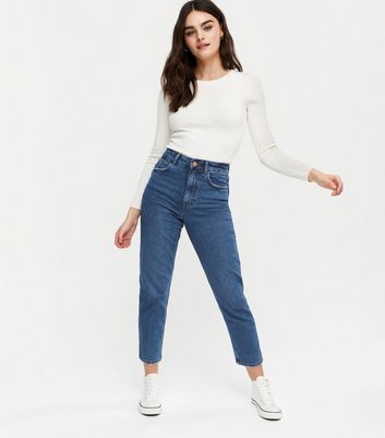Blue Waist Enhance Tori Mom Jeans | New Look