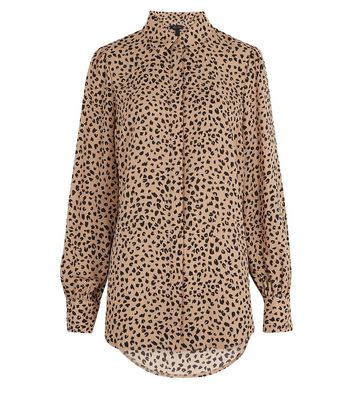 Brown Leopard Print Long Shirt | New Look