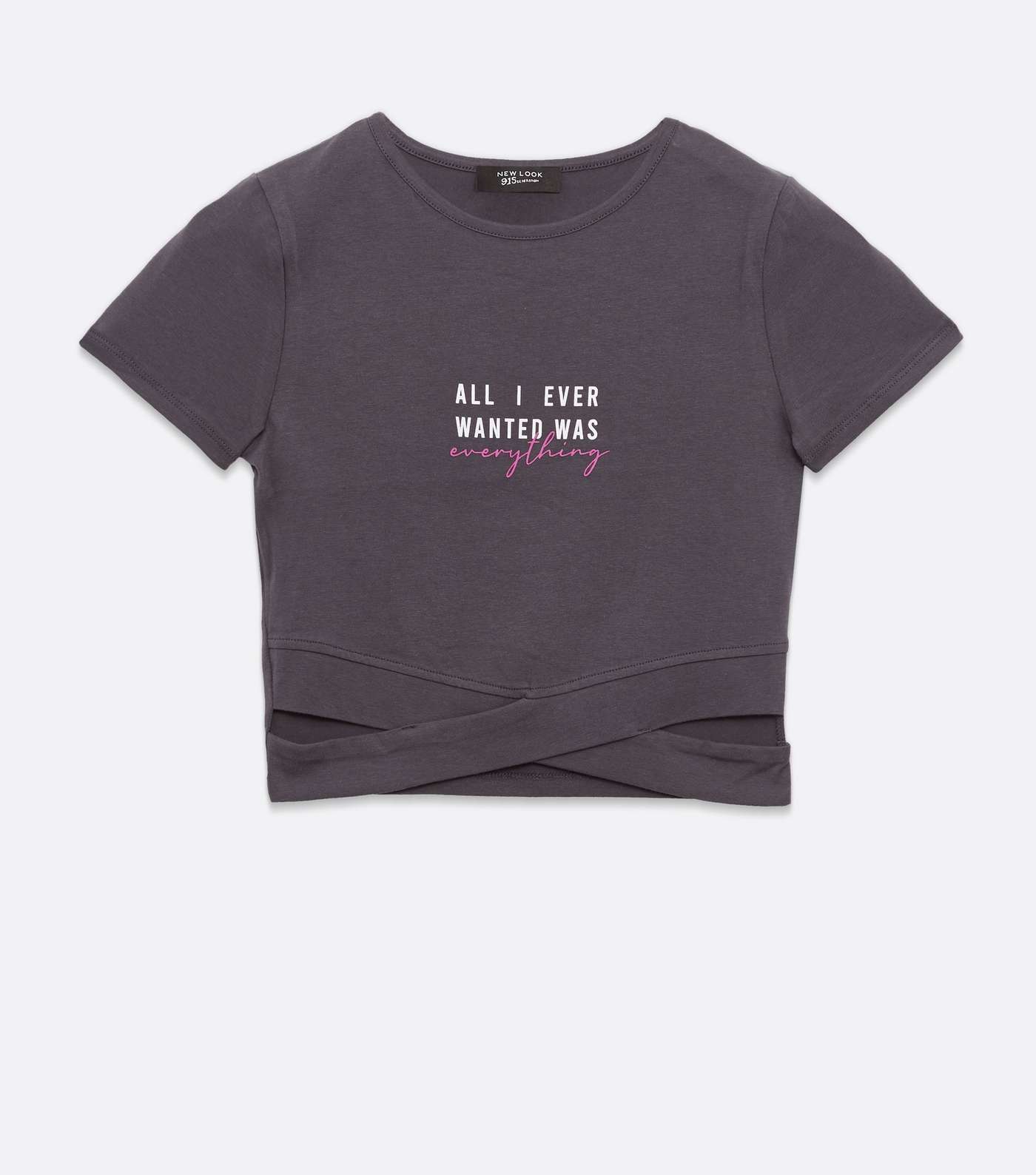 Girls Dark Grey Cut Out All I Wanted Slogan T-Shirt Image 5
