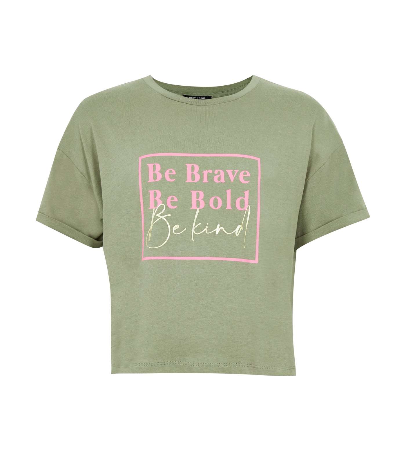 Girls Olive Be Kind Box Logo T-Shirt