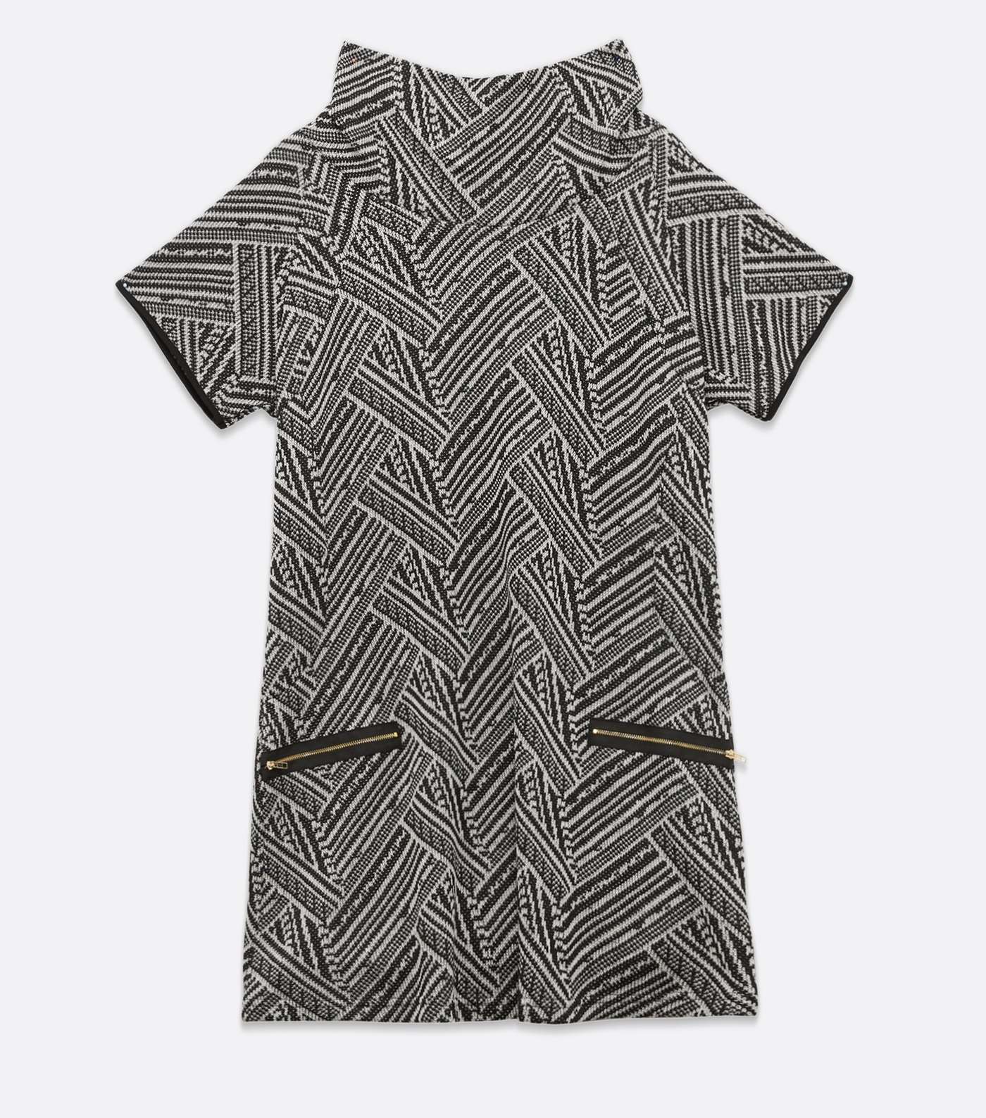 Mela Curves Light Grey Stripe Cowl Neck Dress  Image 5