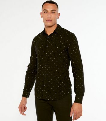 Mens polka dot on sale long sleeve shirt