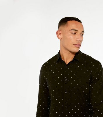 Mens polka dot on sale long sleeve shirt