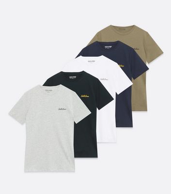 jack and jones 5 pack t shirts