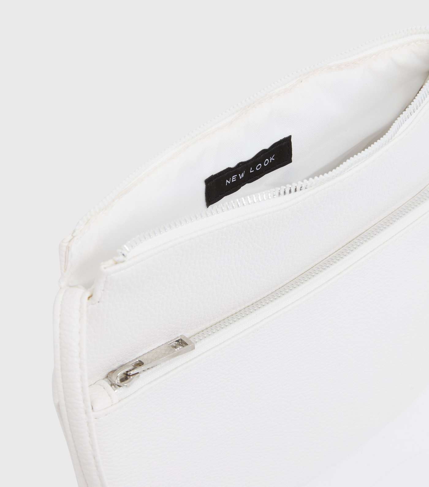 White Leather-Look Slim Cross Body Bag Image 4