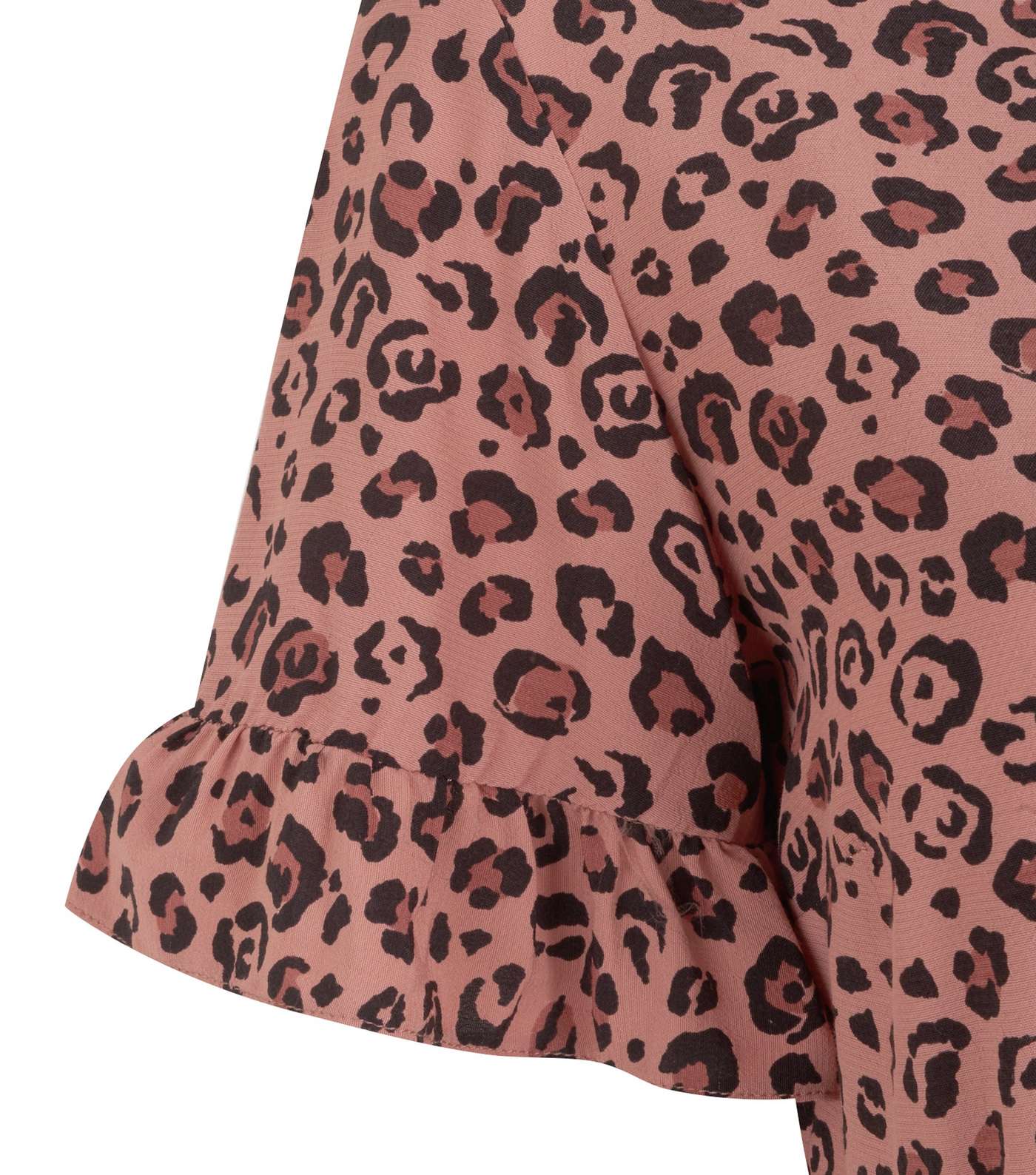 Pink Leopard Print Frill Smock Mini Dress  Image 3