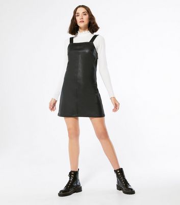 pinafore skirt leather