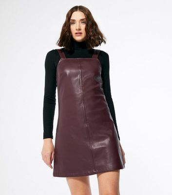 New look clearance leather pinafore