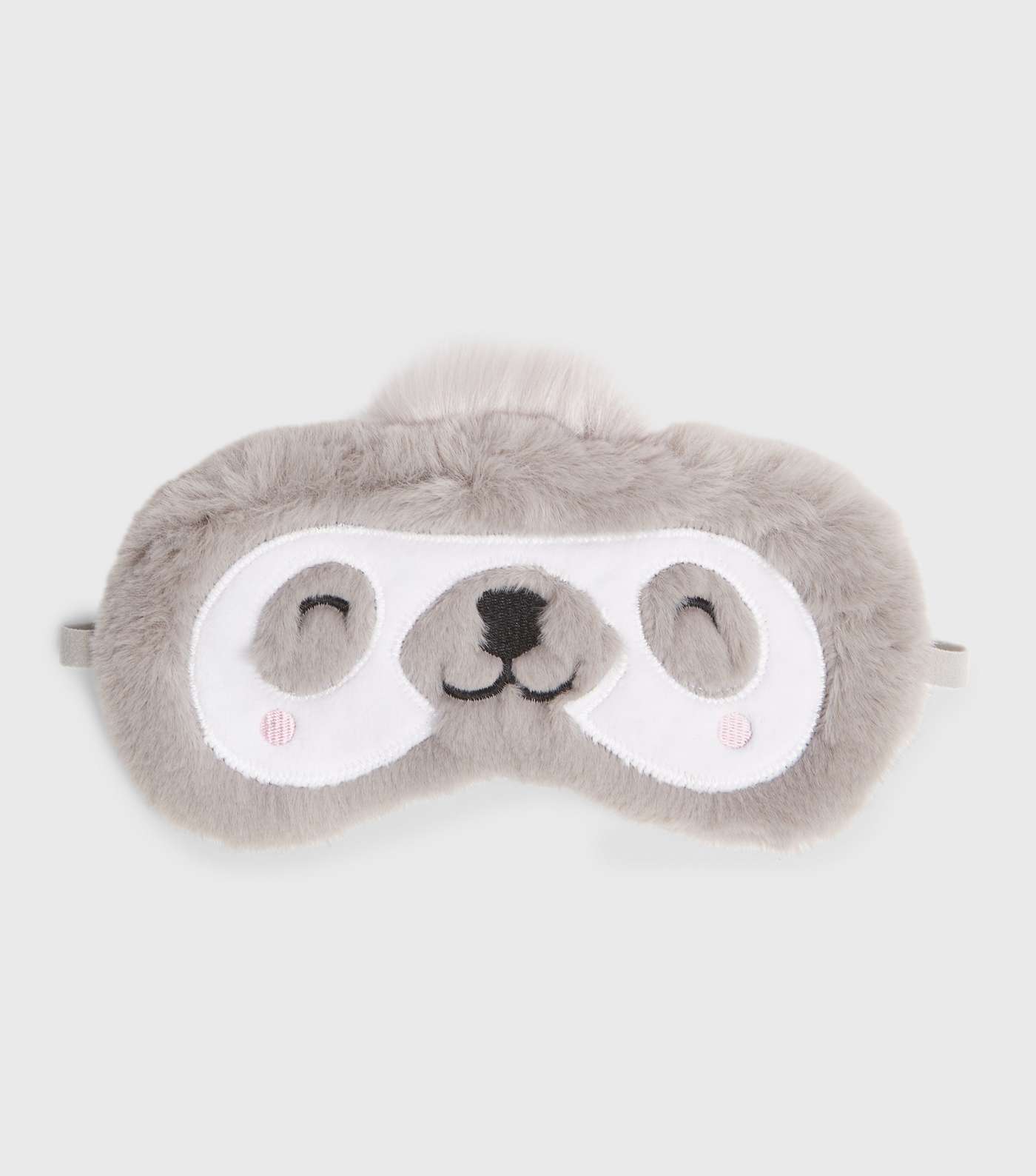 Dark Grey Faux Fur Sloth Eye Mask 