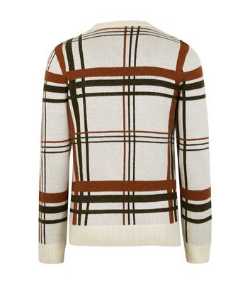 Image of Off White Check Crew Neck Jumper New Look