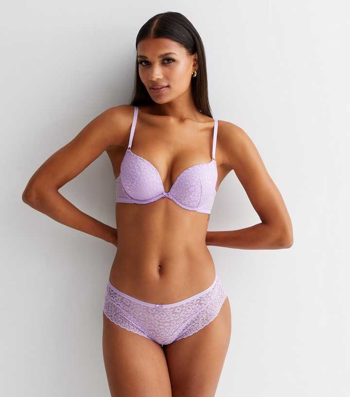 Lavender Lace Full Figure Push-up Open Tip Bra